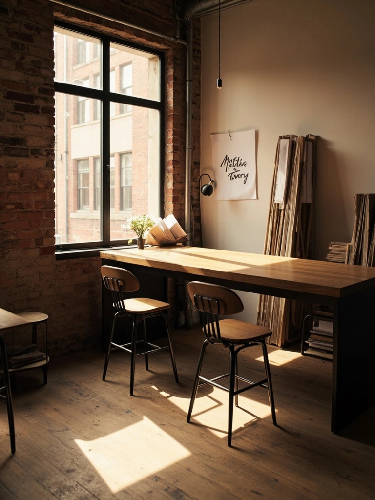 The Martin & James studio at 68 Jay Street, photographed on a Tuesday morning.